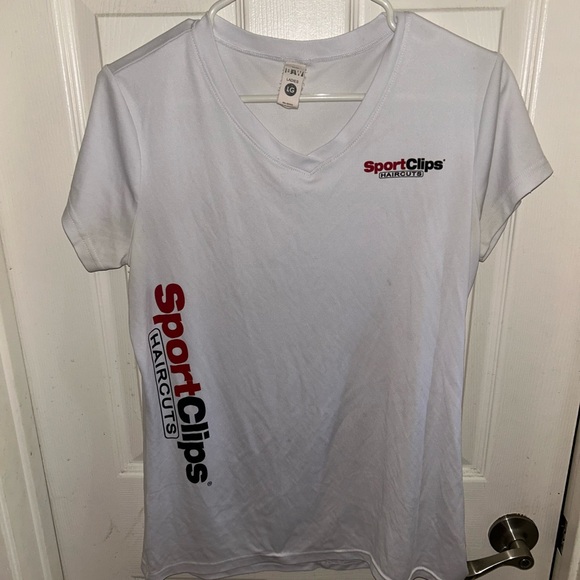 Tops - Sport Clips White V-Neck T-Shirt